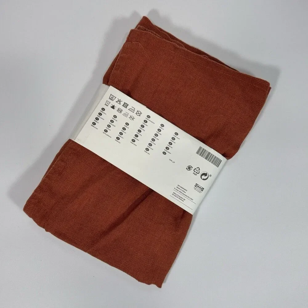 IKEA DYTÅG Cushion Cover Linen Throw Pillow Case 20x20 Burnt Orange Rust NEW